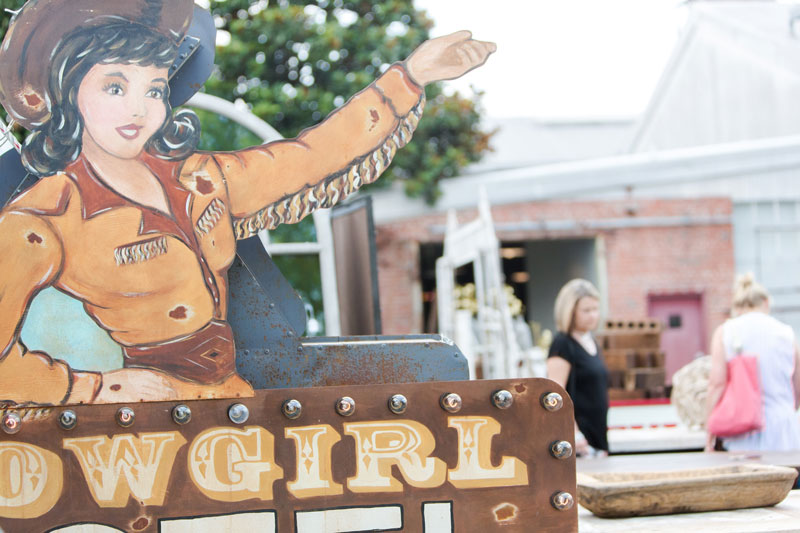 Vintage Cowgirl sign at the City Farmhouse Pop Up Fair