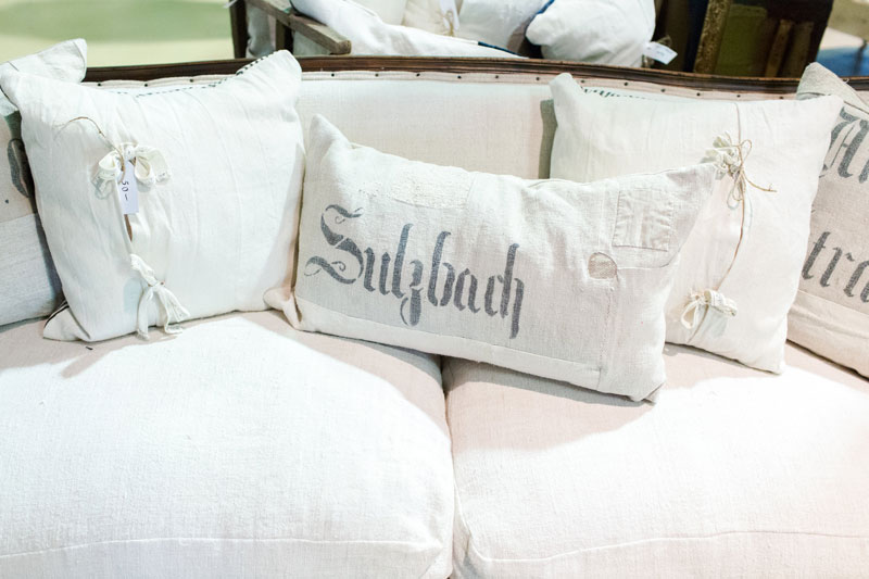 Handmade pillow made from antique fabrics