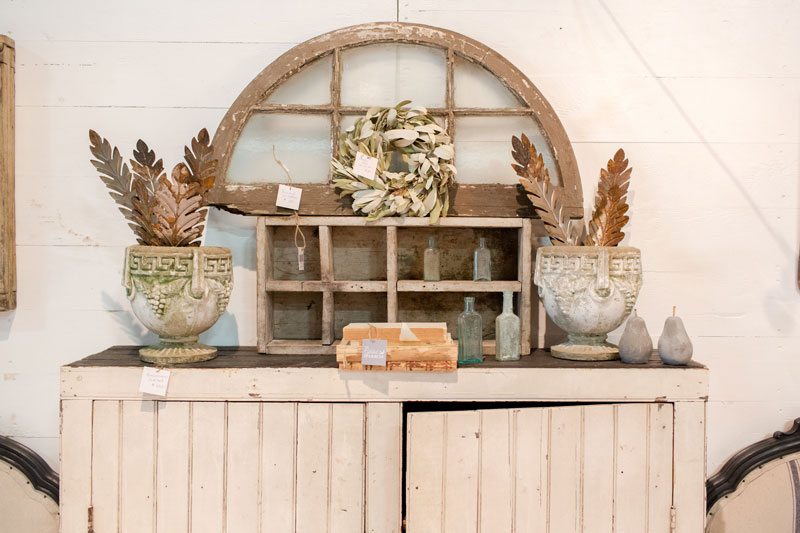 Antique white cabinet at the City Farmhouse Pop Up Fair