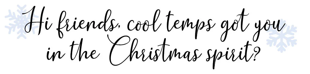 Hi friends, cool temps got you in the Christmas spirit?