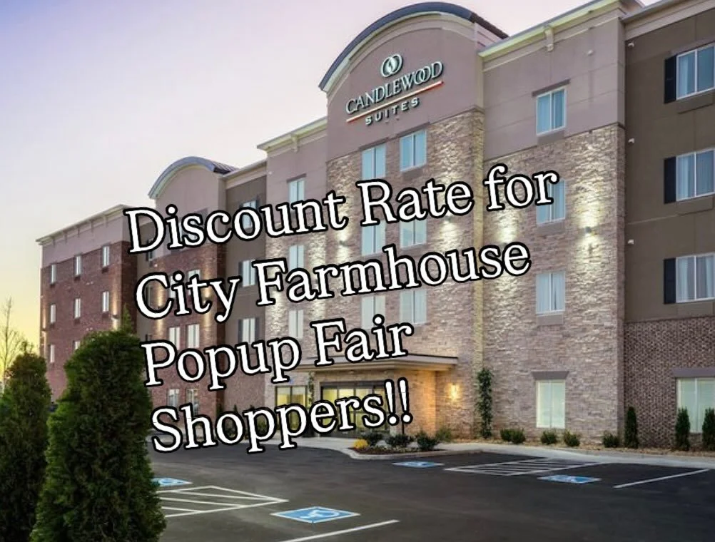 🍁 Teaveling from out of town to shop the City Farmhouse Popup Fair? Our neighbor @candlewoodsuites only 3 miles down the street from the Fair is offering a nice discount of $124.00 for our shoppers.

🍁 Claim your discount by calling the Franklin lo