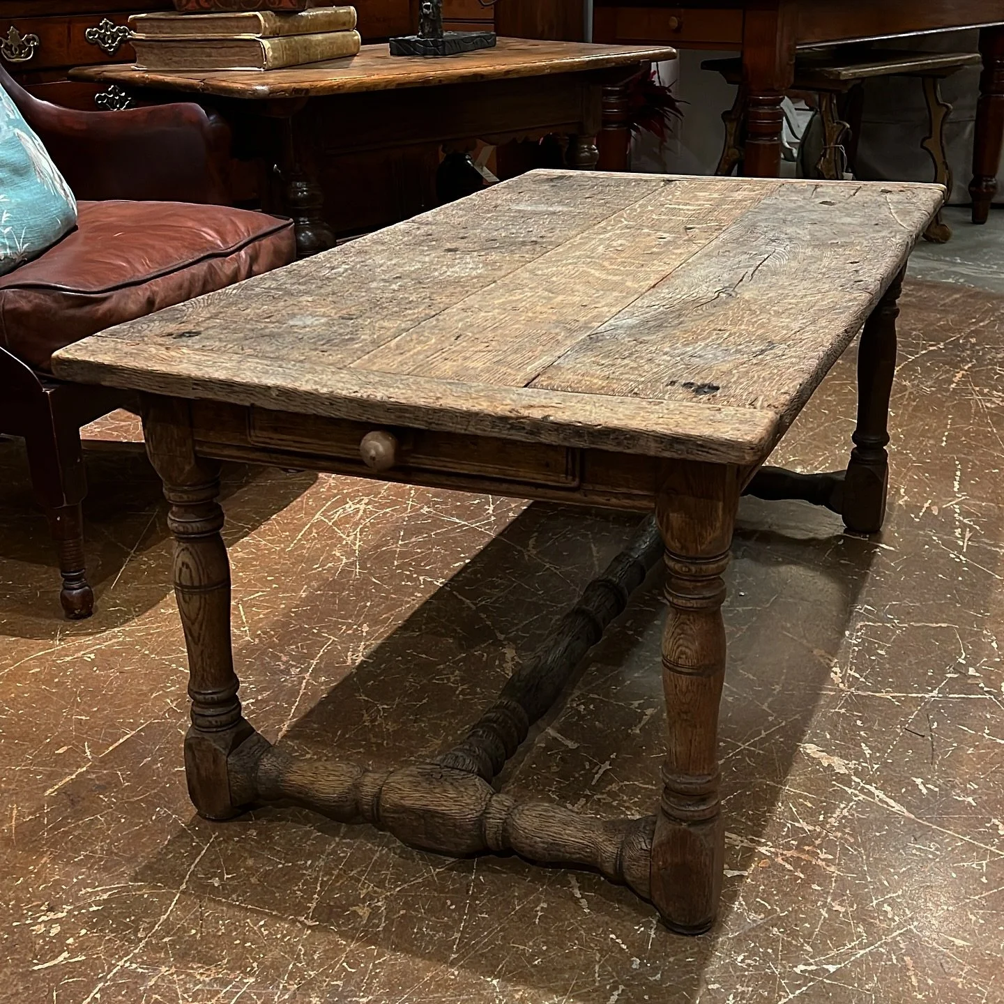 For all of you who have asked! The most gorgeous 1800s patin-ed coffee table coming back to Franklin!