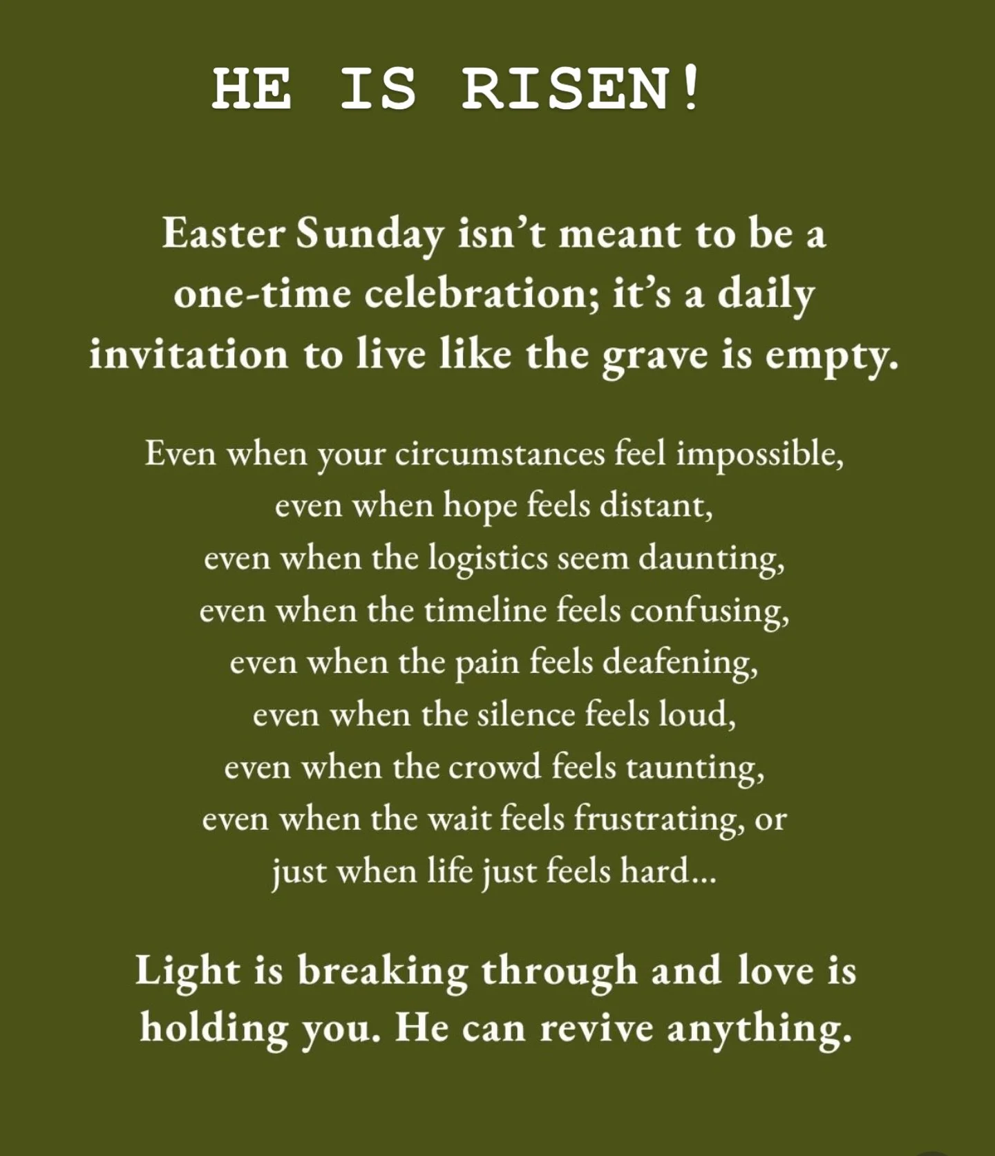 HE IS RISEN! Forever!!! 

read more of this beautiful tribute to the our Sweet Jesus @cleerelystated