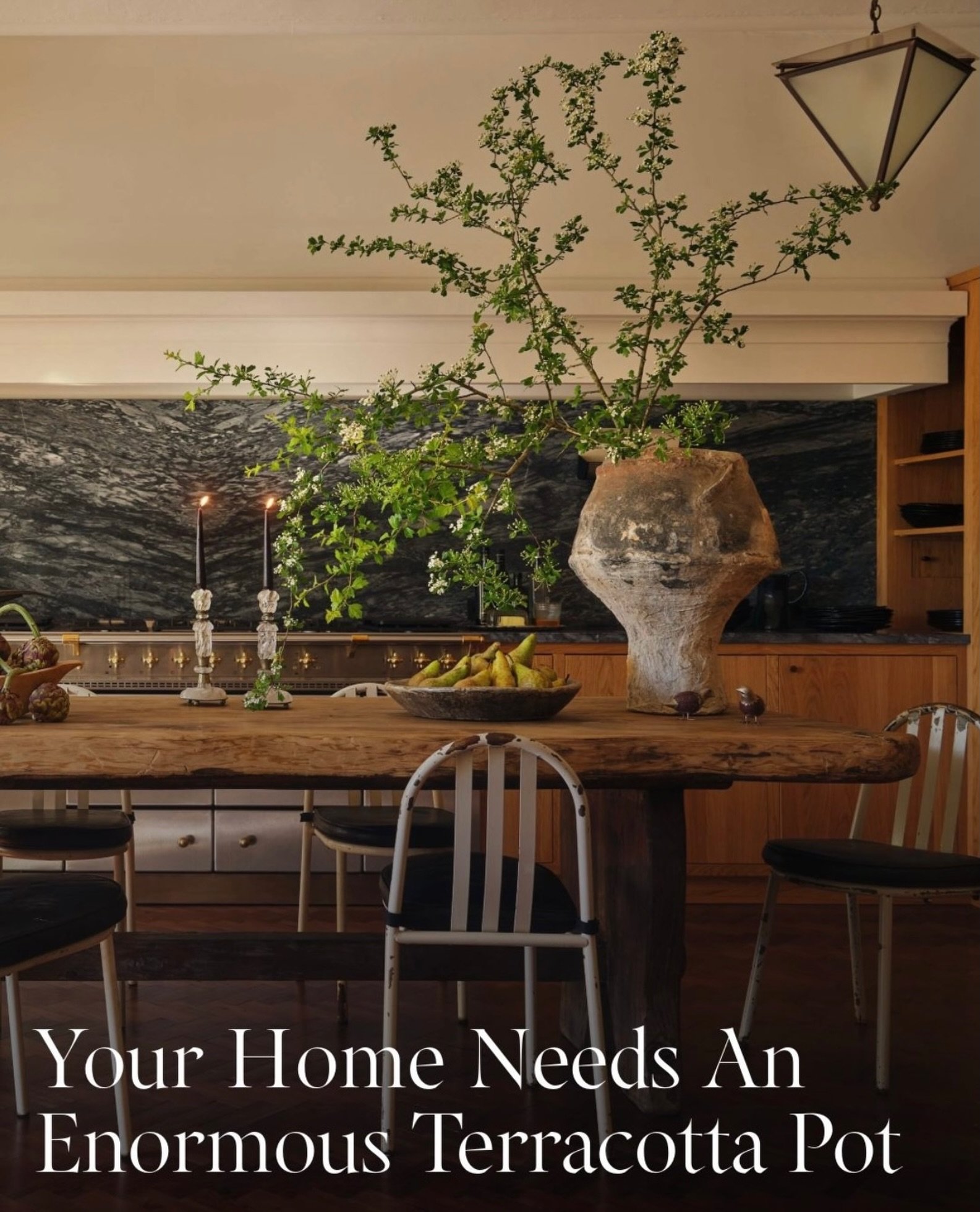 According to Nate Berkus and AD &ldquo;your home needs an enormous Terracotta pot.&rdquo; We 💯 agree. While we love Terracotta, we also love oversized antique cast iron, + utilitarian clay examples, cement jardinieres, as well as beautiful #willyguh