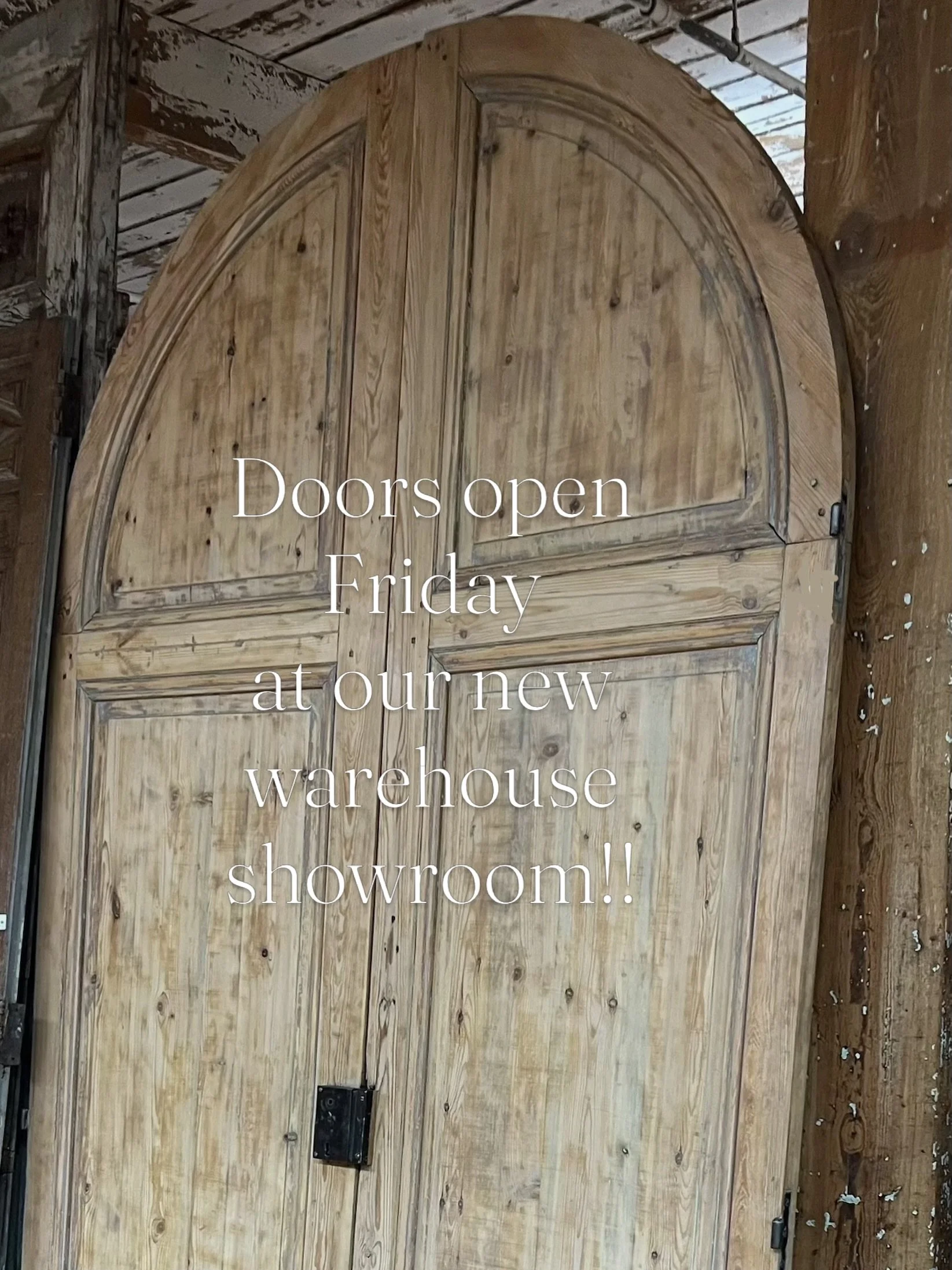 A sneak peek of these gorgeous French arched doors coming to the City Farmhouse Warehouse/Showroom this FRIDAY &amp; SATURDAY 10-4

It&rsquo;s a soft opening, meaning everything isn&rsquo;t styled exactly as we want it and we haven&rsquo;t even thoug