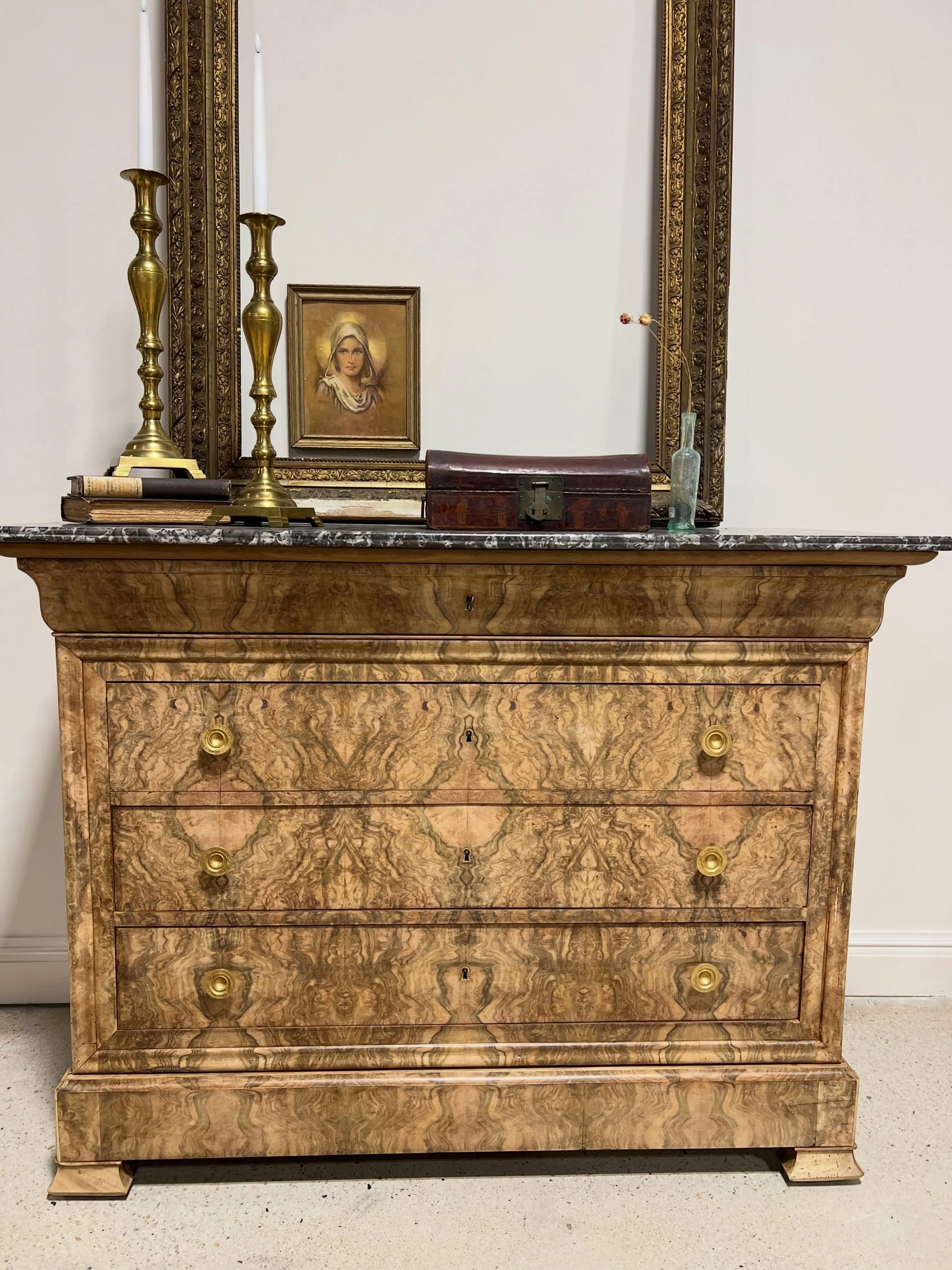 The most stunning Louis Philippe ever! We have 4 new arrivals of Louis Philippe commodes (chests) for this collection. See you Friday and Saturday 10-4! The warehouse/showroom is full! And, yes! We have 2 gorgeous French tables!

Nationwide Shipping!