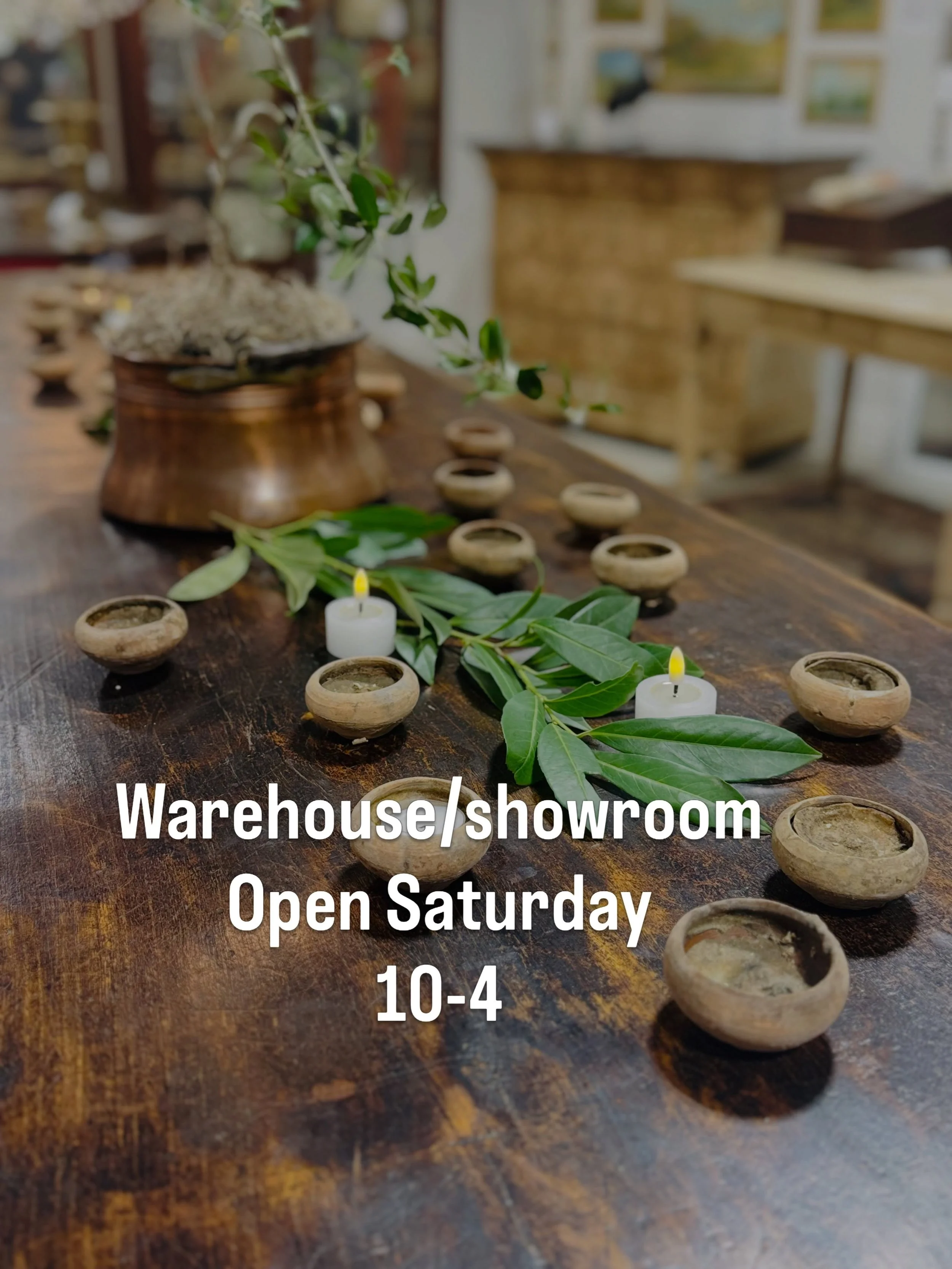 OPEN THIS SATURDAY! 10-4. The warehouse/showroom is full of amazing antiques .. thanks to the 5 beautiful collections we brought in last week including our Round Top discoveries. Plus a curated collection of art from our trips &amp; our guest @therel