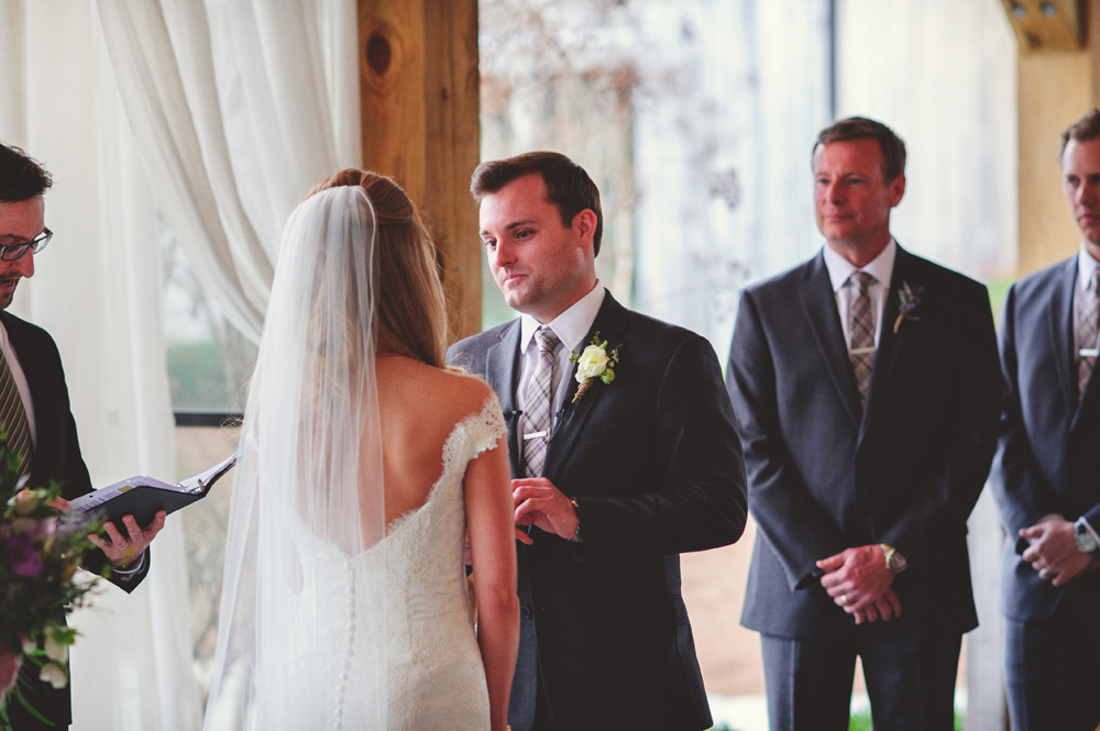 mint springs farm wedding: exchanging vows