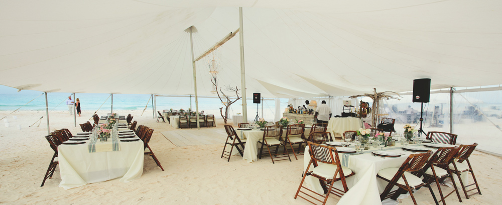harbour island wedding tent setting