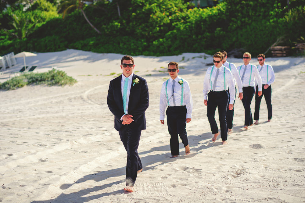 ocean view club wedding : groom walking down aisle