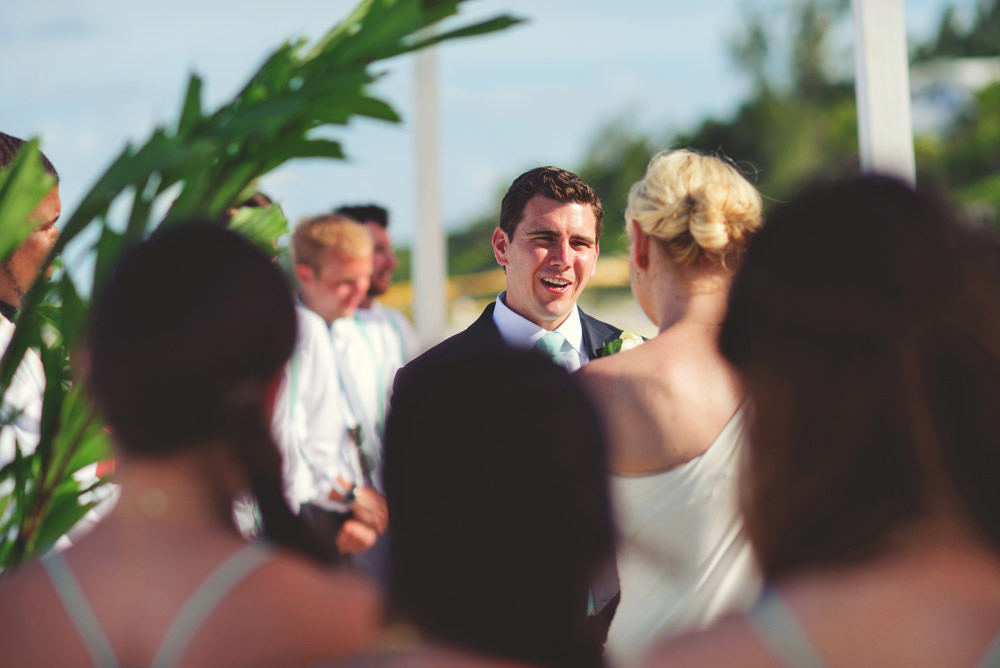 ocean view club wedding : groom smiling