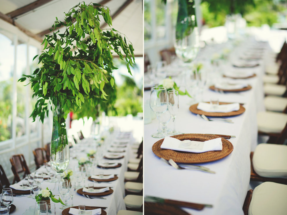 ocean view club wedding : table settings