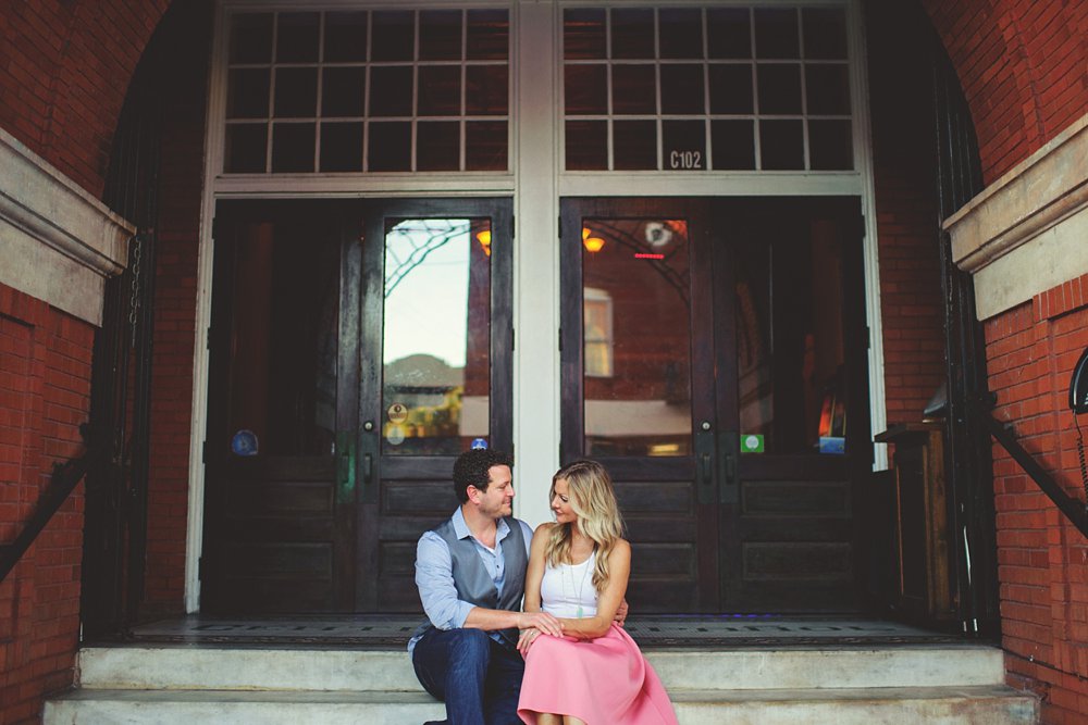 sitting on steps ybor engagement photos