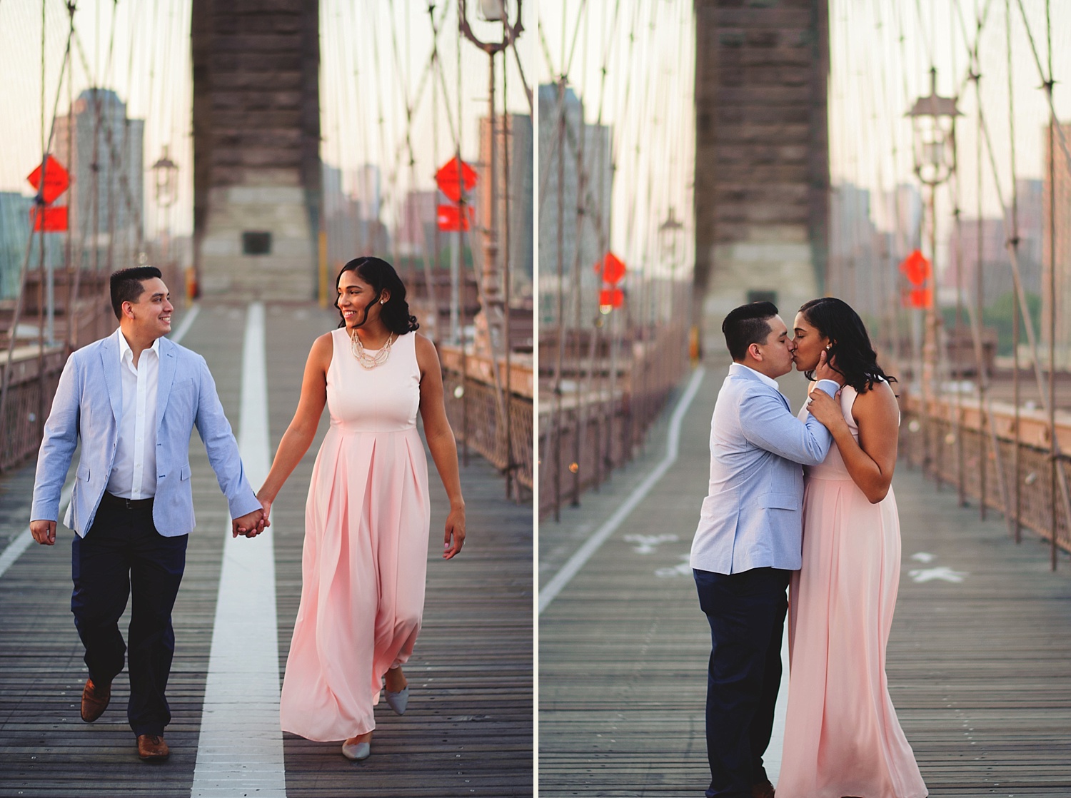 romantic brooklyn bridge engagement