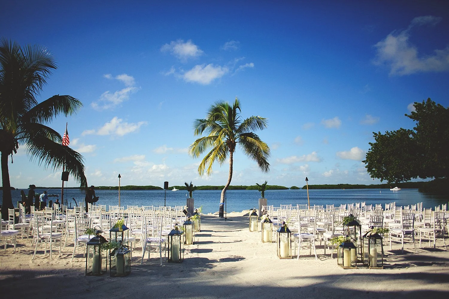 pierre's restaurant wedding: ceremony set up