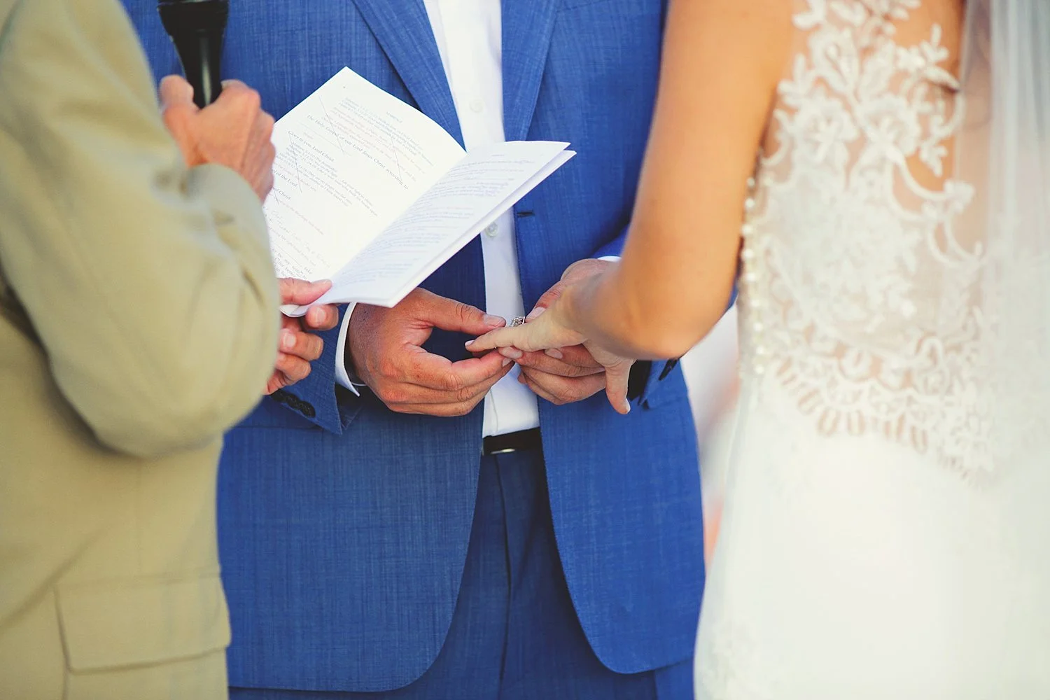 pierre's restaurant wedding: ring exchange