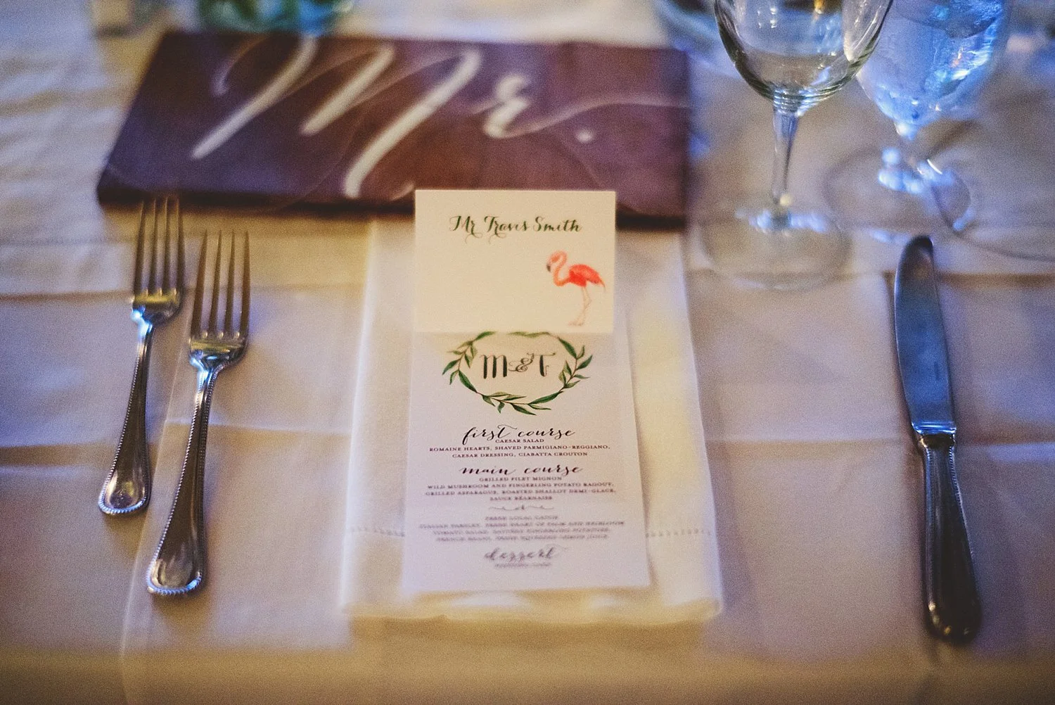 pierre's restaurant wedding: table setting