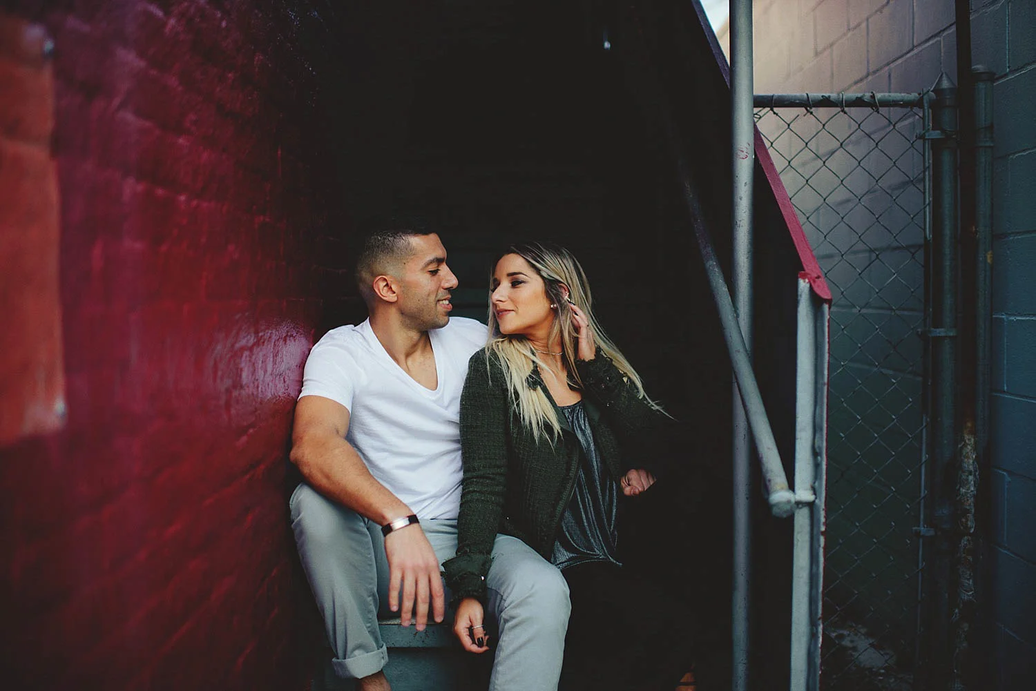 too cool for school engagement photos