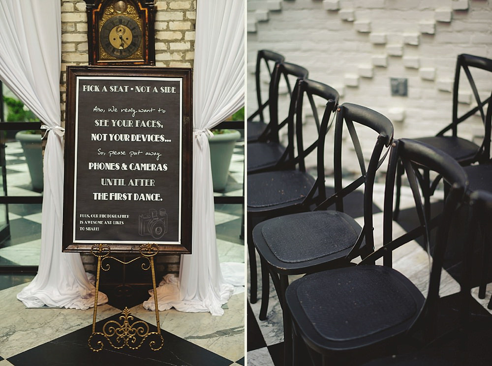 oxford exchange wedding : ceremony chairs