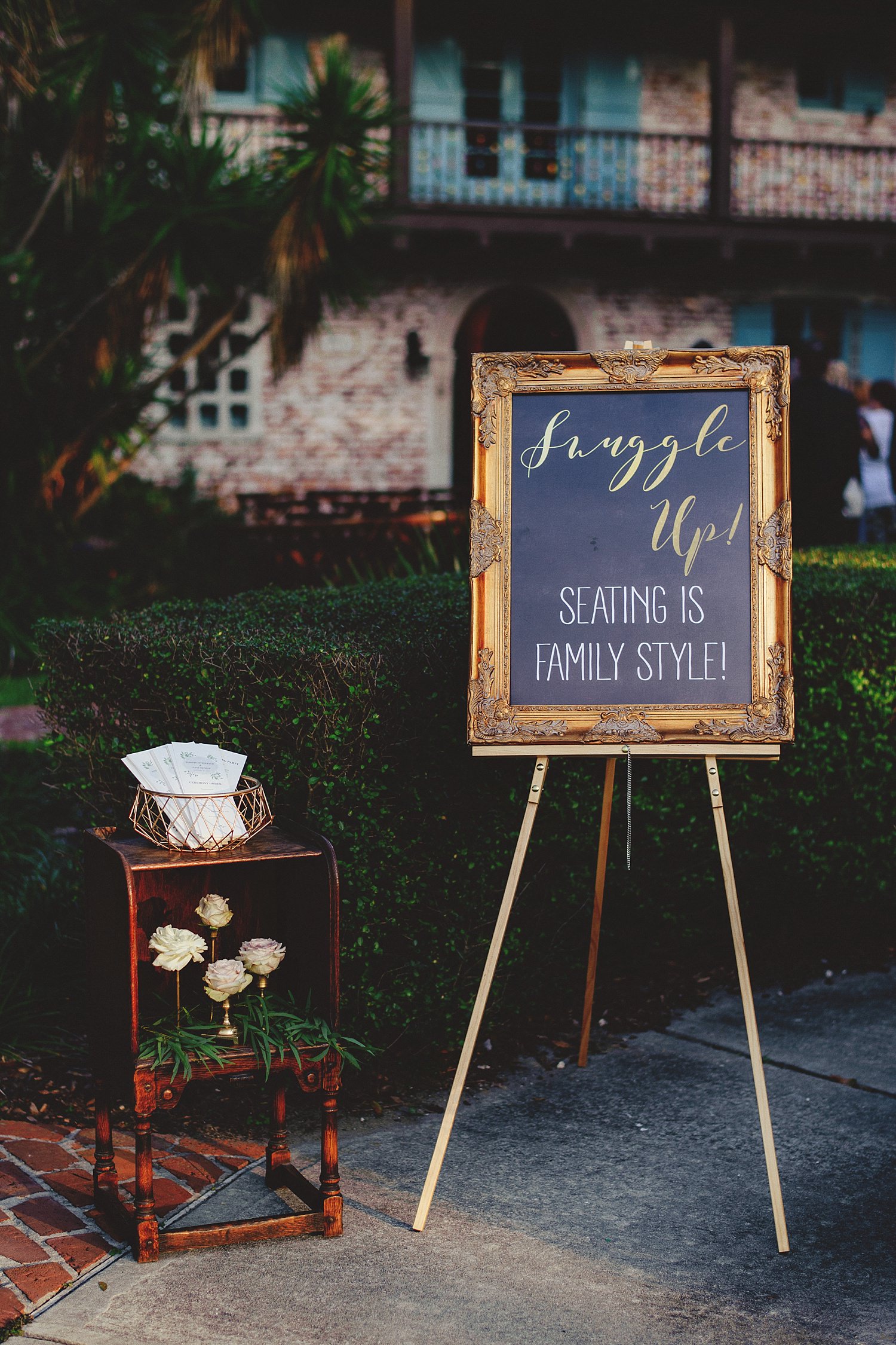 casa feliz wedding photos: ceremony signage