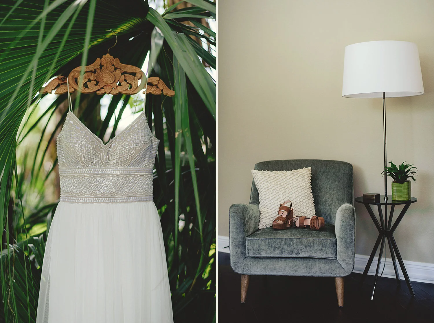 knowles memorial chapel wedding: BLHDN dress and shoes