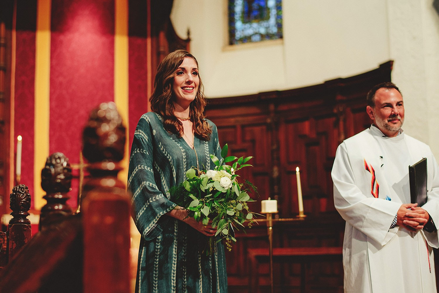 knowles memorial chapel wedding: sister of bride crying