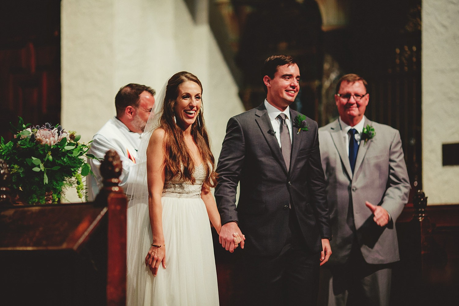 knowles memorial chapel wedding: extremely happy couple