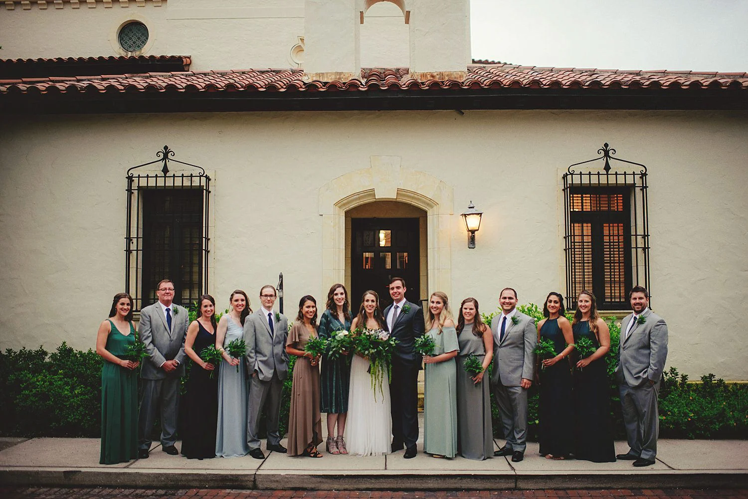 knowles memorial chapel wedding: full bridal party