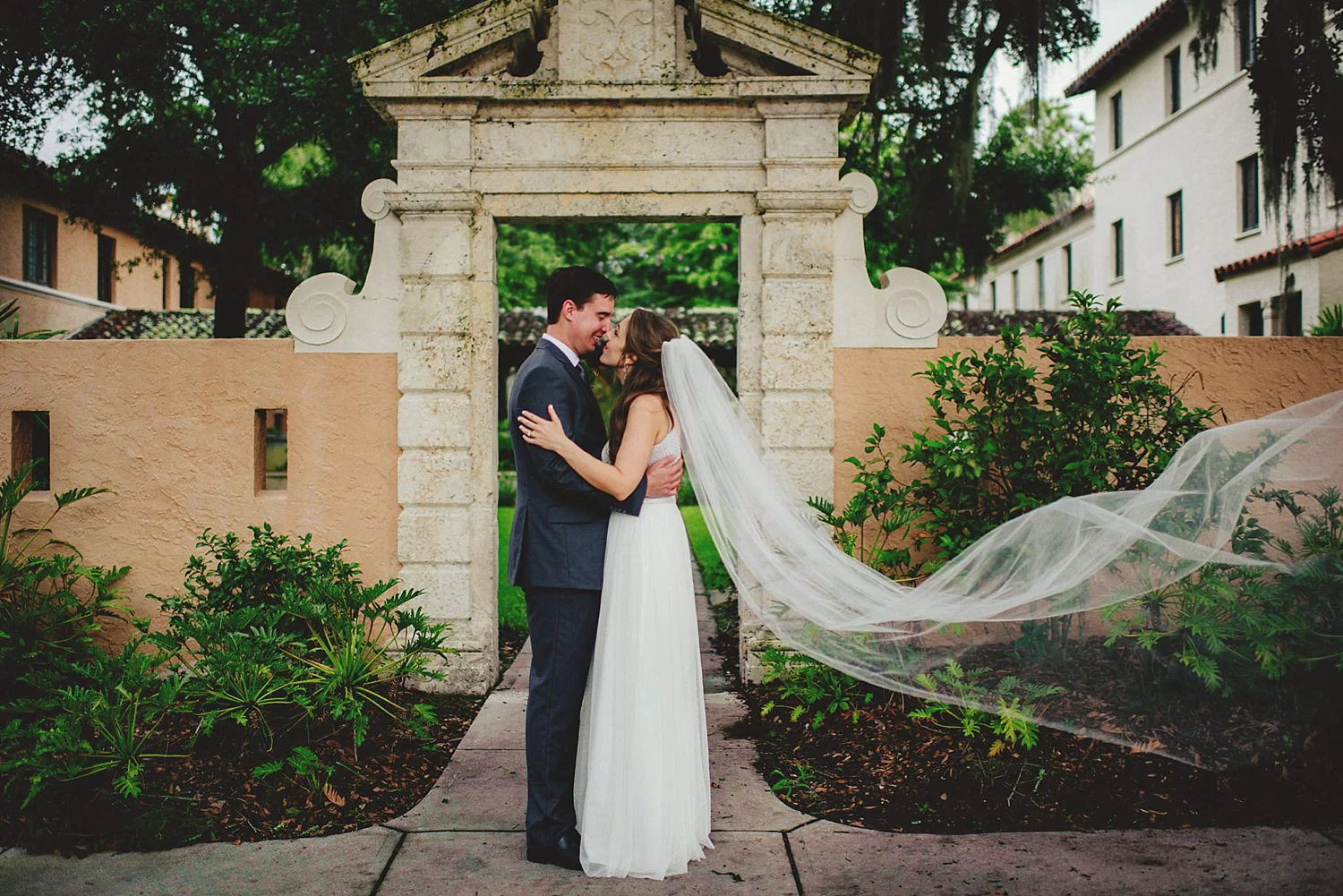 rollins college wind blowing brides veil