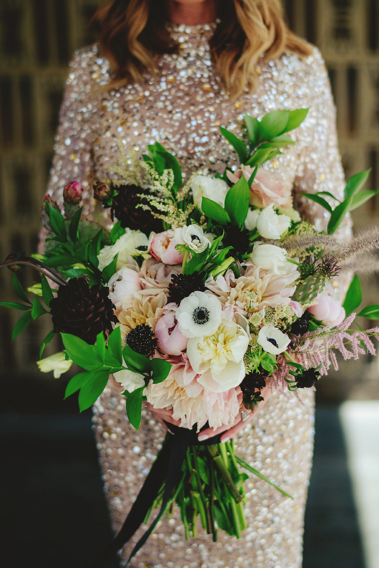 rad las vegas wedding bride's bouquet with cacti