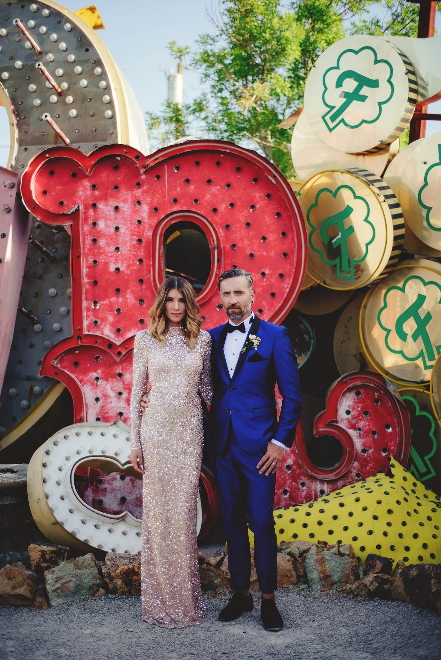 neon museum wedding photography