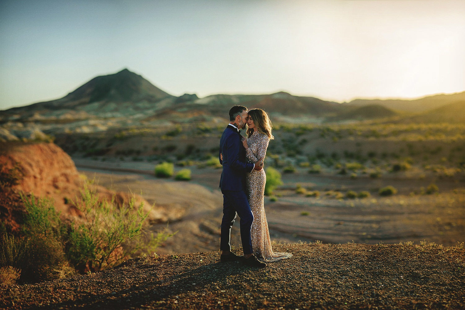 neon graveyard wedding photos