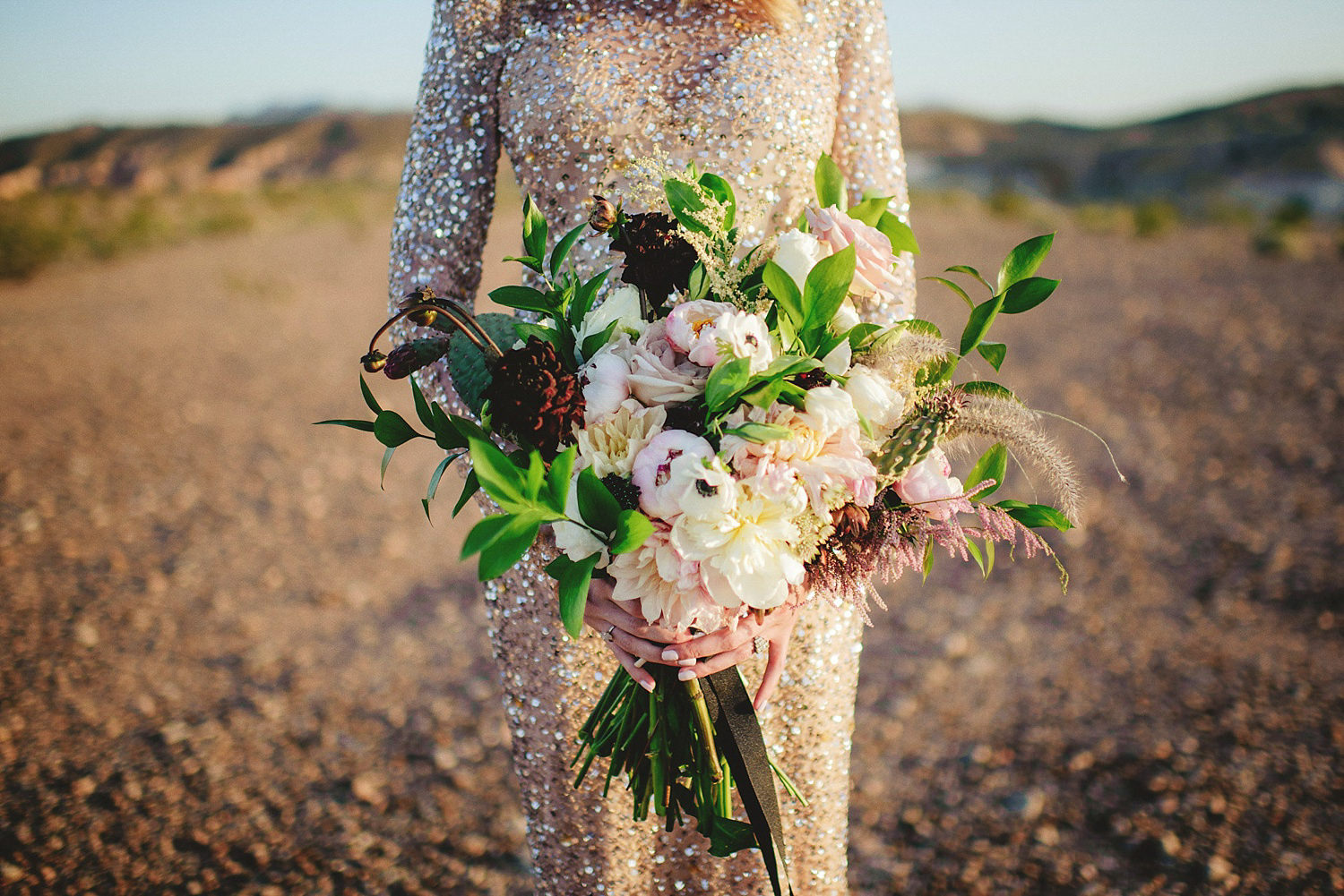 best las vegas bride boquet with cactus