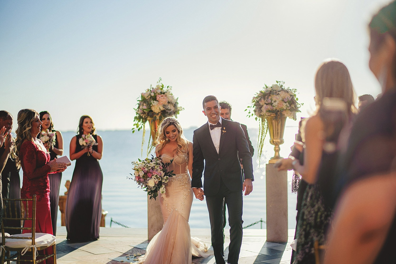 editorial ringling wedding: happy couple after ceremony