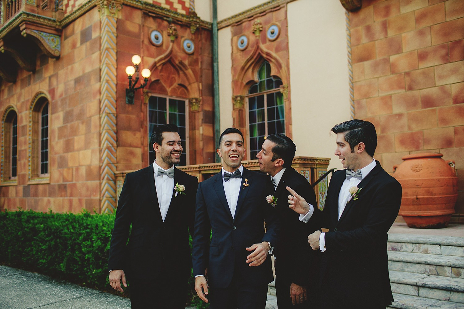 editorial ringling wedding: groom and groomsmen