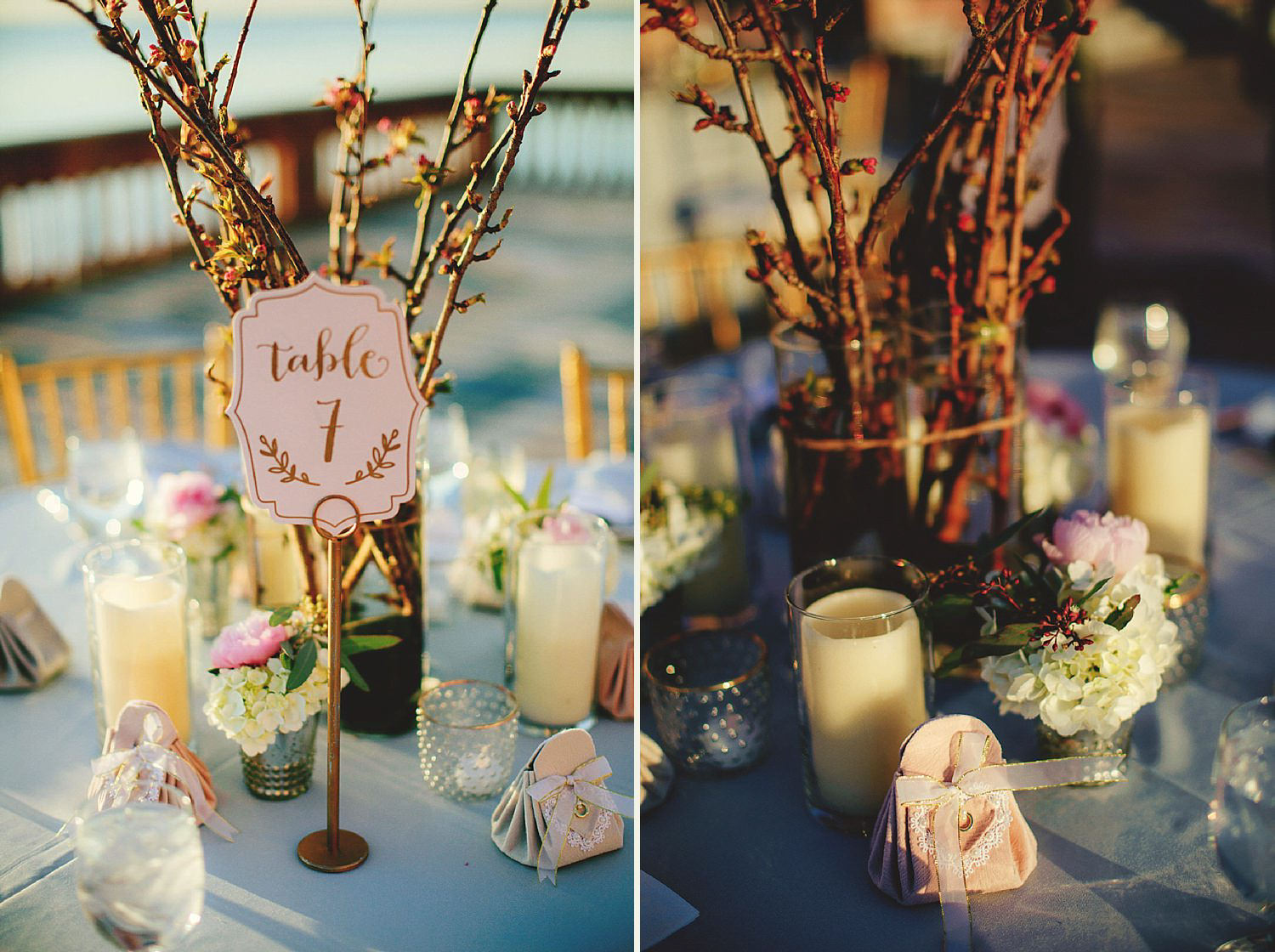 editorial ringling wedding: reception decor on the patio