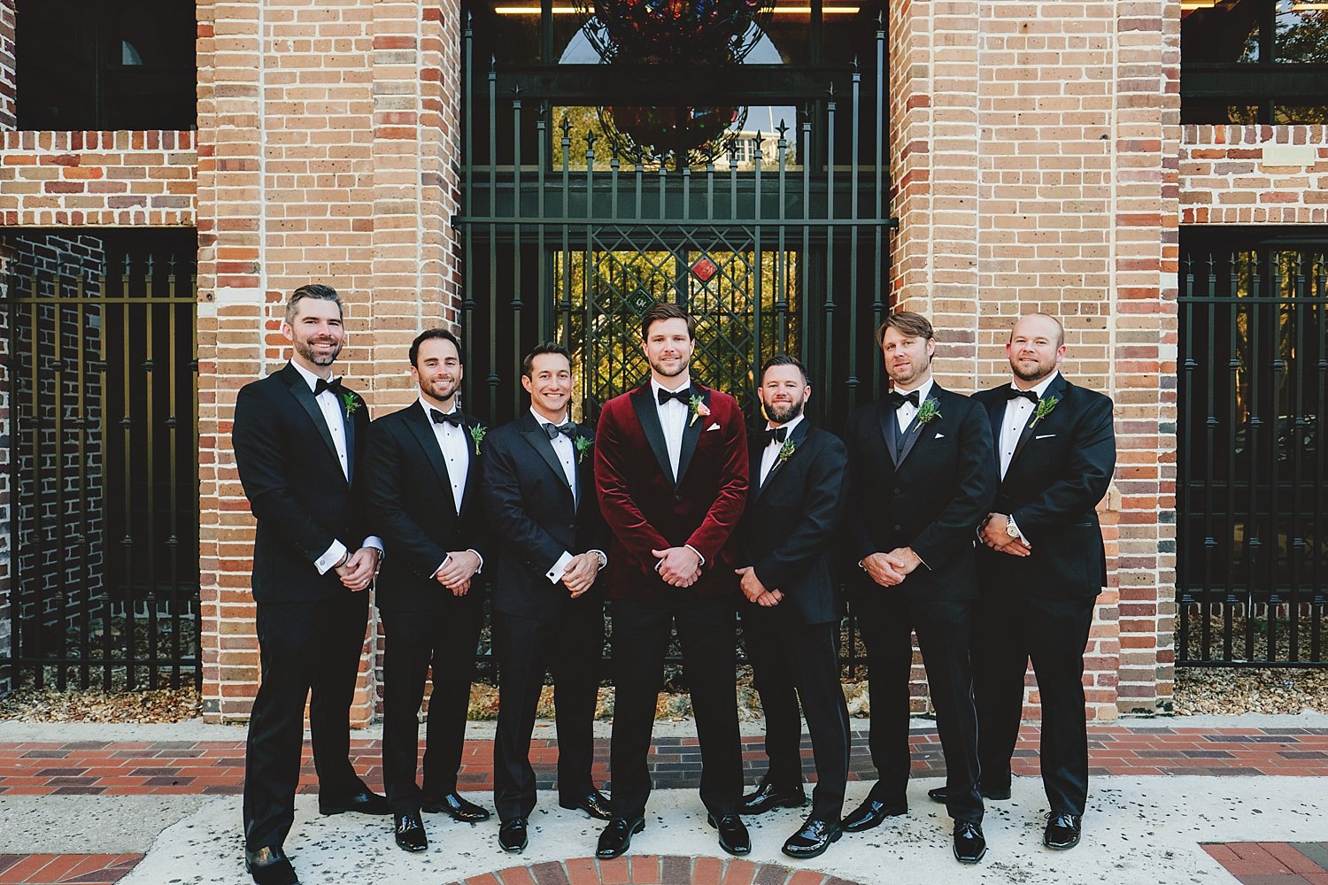 station house wedding groom and groomsmen