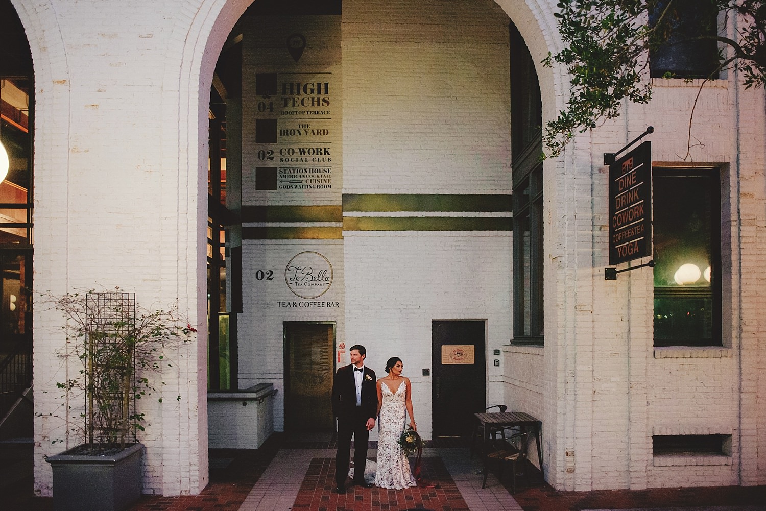 station house wedding front of photos
