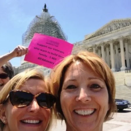 RESOLVE President & CEO Barb Collura standing tall on the Senate steps