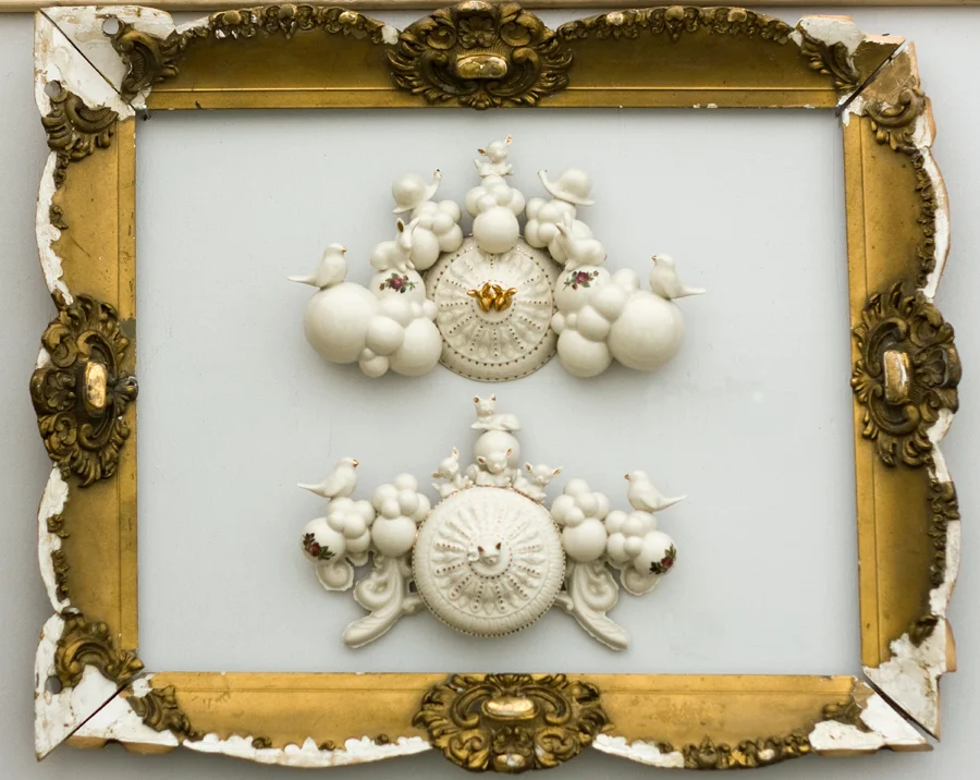 Framed Bubble sculptures.
