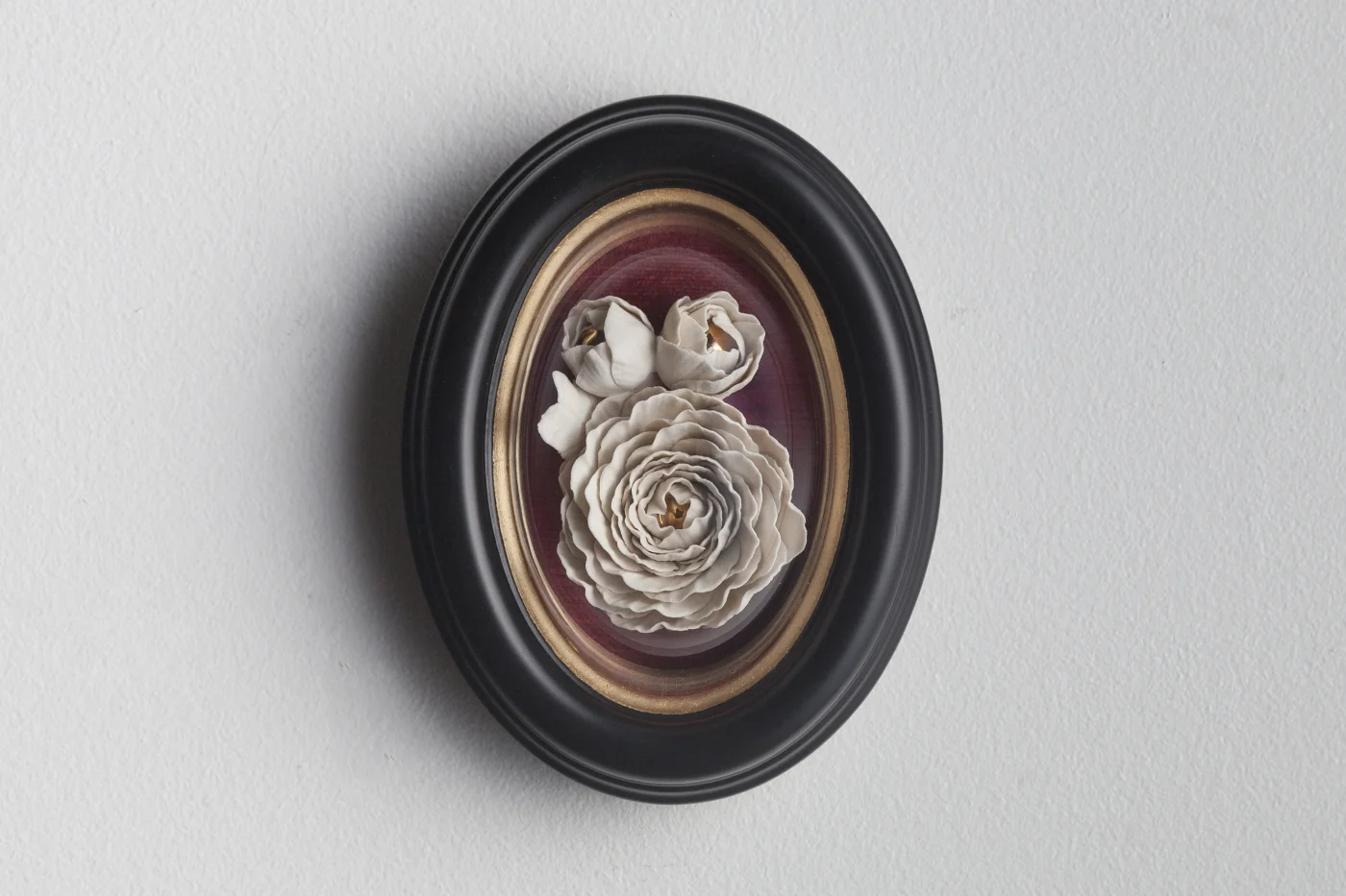 Ranunculus Cluster on Red. (available)