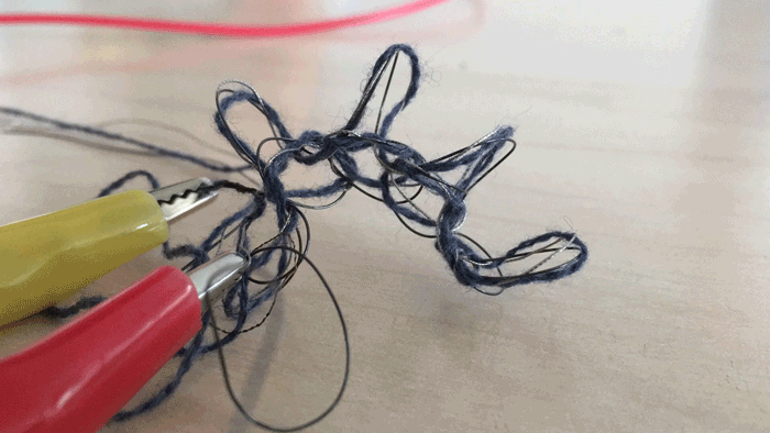 A loose knit with external heat wire and wool.