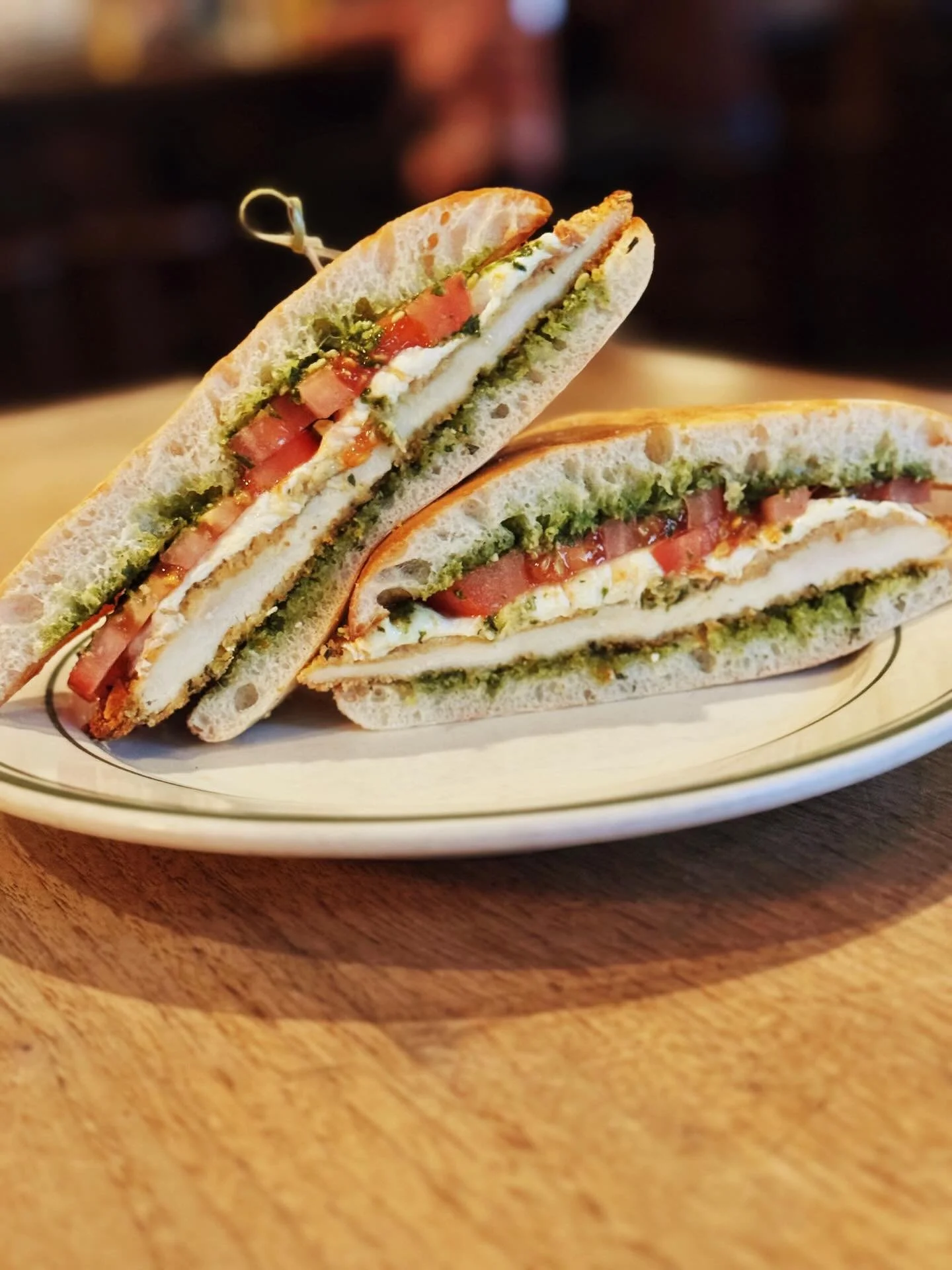 What did the basil say to the chef? Stop pestoing me!

WEEKLY SPECIALS

SANDWICH
Breaded chicken breast, mozzarella, basil pesto &amp; tomato

PASTA
Grilled chicken, bacon, kale, onion &amp; bechamel