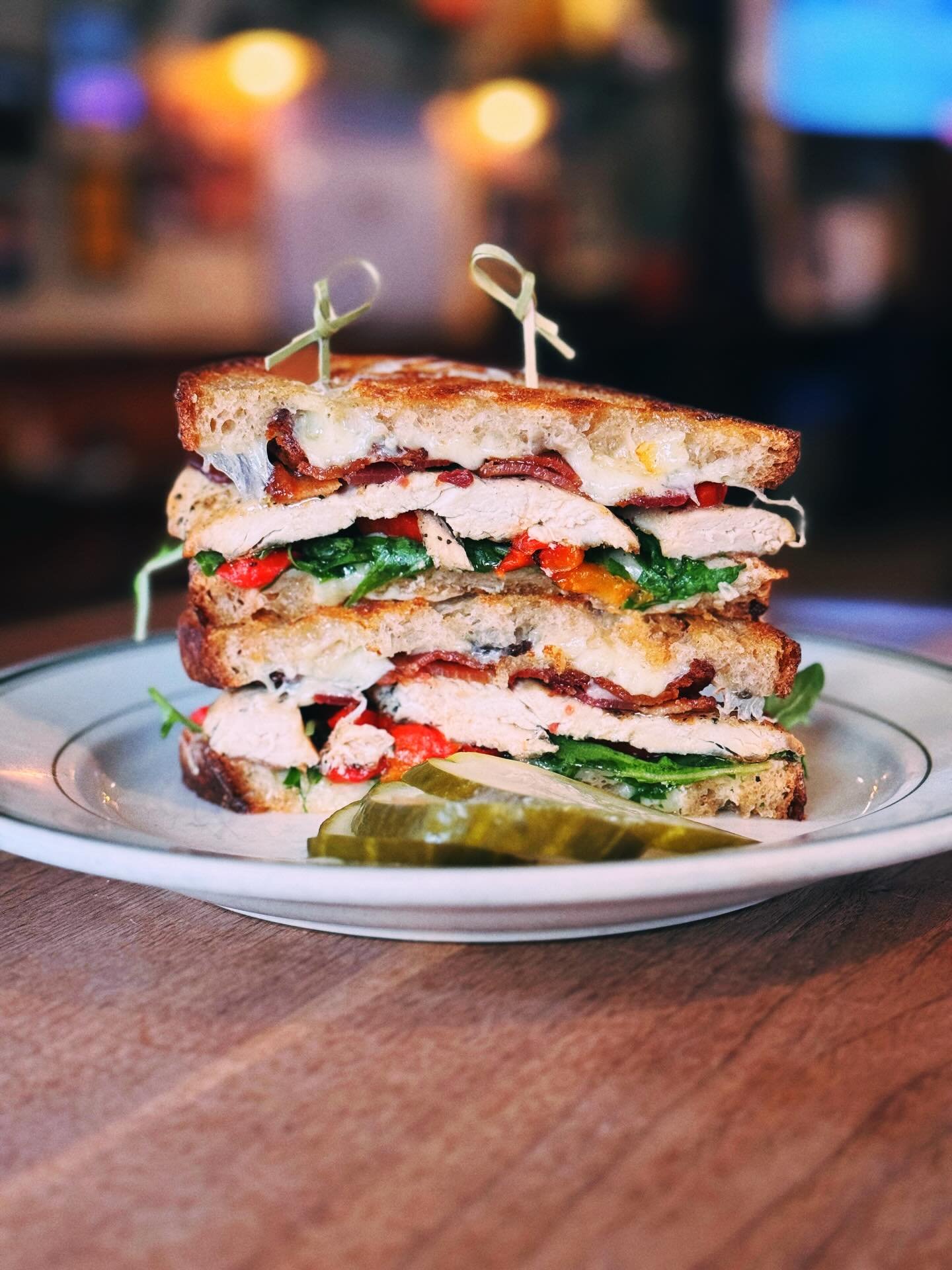 Our resident food model @teresadegaetano was a little busy but the food was ready to go!

WEEKLY SPECIALS

SANDWICH
Grilled chicken, bacon, cheddar, arugula &amp; roasted red peppers

PASTA
Beef sausage, kale, onion, bechamel &amp; Parmesan