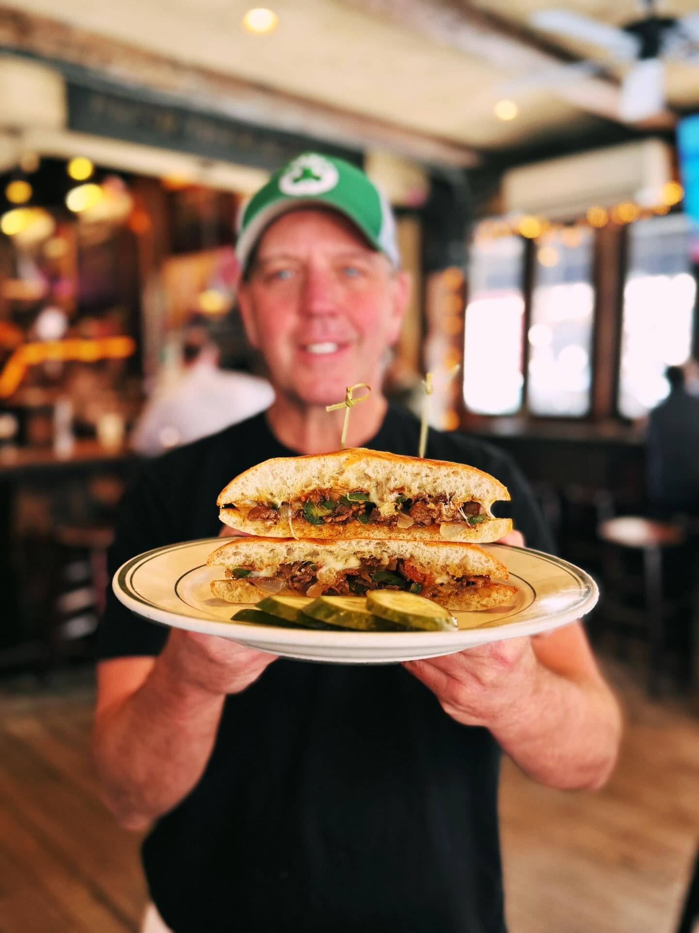 @teresadegaetano is still unavailable but, we somehow convinced @jbv_17 to work. Isn&rsquo;t he handsome? 

AZTECA SANDWICH
Roast beef, provolone, onion, jalape&ntilde;o &amp; tomato

PASTA
Grilled chicken, spinach, sun dried tomatoes, onion, peppers
