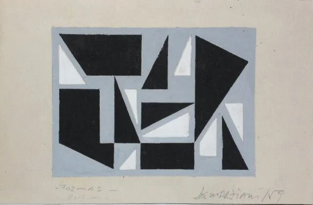 Formas, 1959  gouache on paper  11h x 15w cm  4.33h x 5.91w in