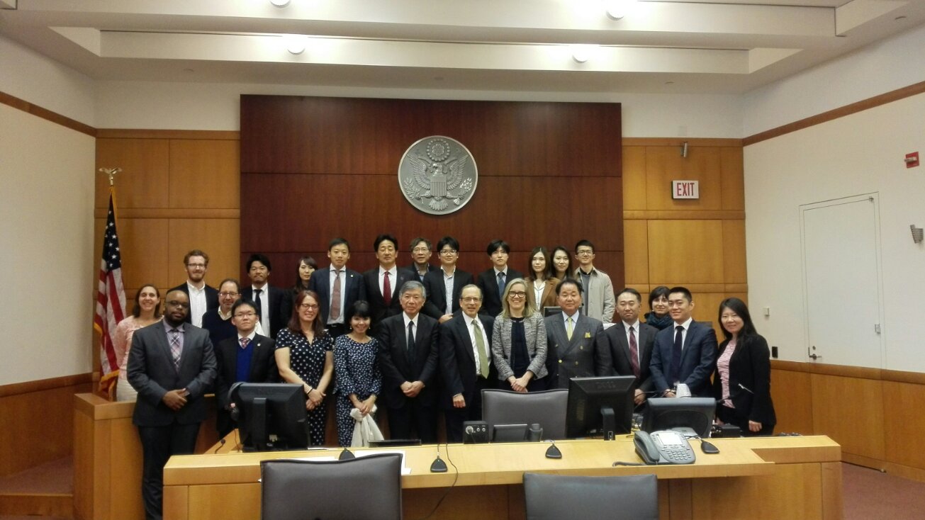 Photo: JFBA, USALI Staff and Scholars with Judge Steven Gold, and representatives of the legal community Robert Long, Jan Rostal and Justine Harris, Washington Square, New York