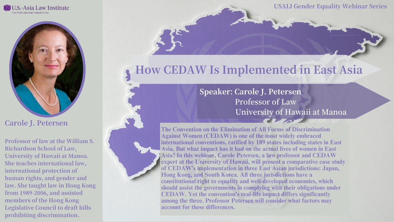 Women's Rights in East Asia — U.S.-Asia Law Institute