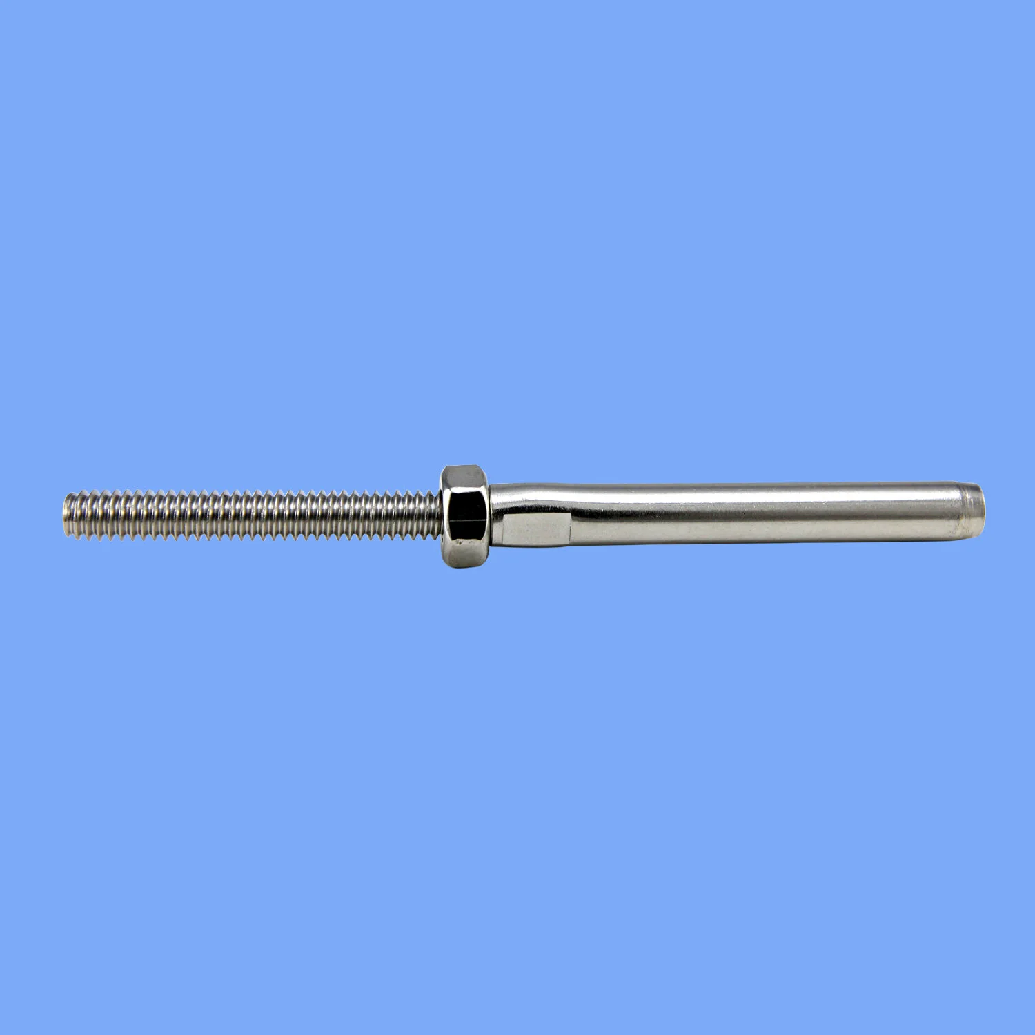 STAINLESS STEEL MACHINE SWAGE WRENCH FLAT STUD W/FLAT WASHER AND HEX NUT T316