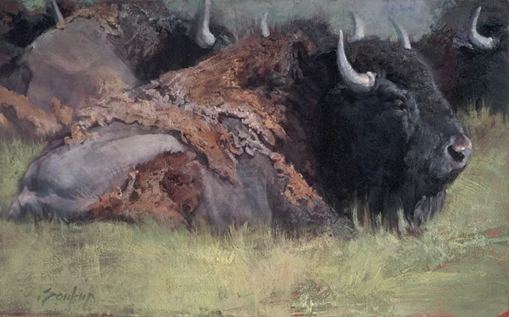 ©2011, Jill Soukup, Scruff Down , oil, 29.5 x 48 inches